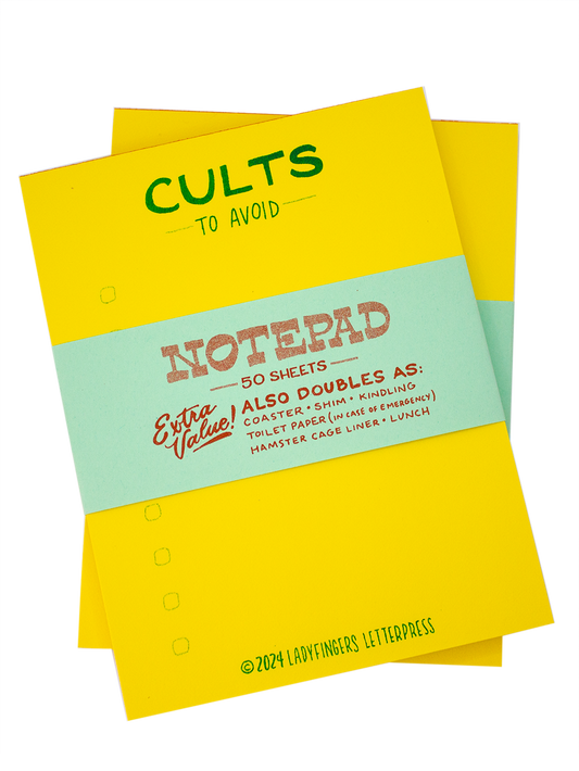 Cults to Avoid - Risograph Notepad