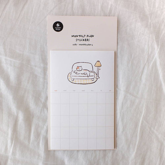 Cat Monthly Sticker Sheets - Undated