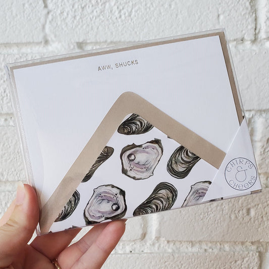 Aww, Shucks - Gold Foil Flat Notecard Set