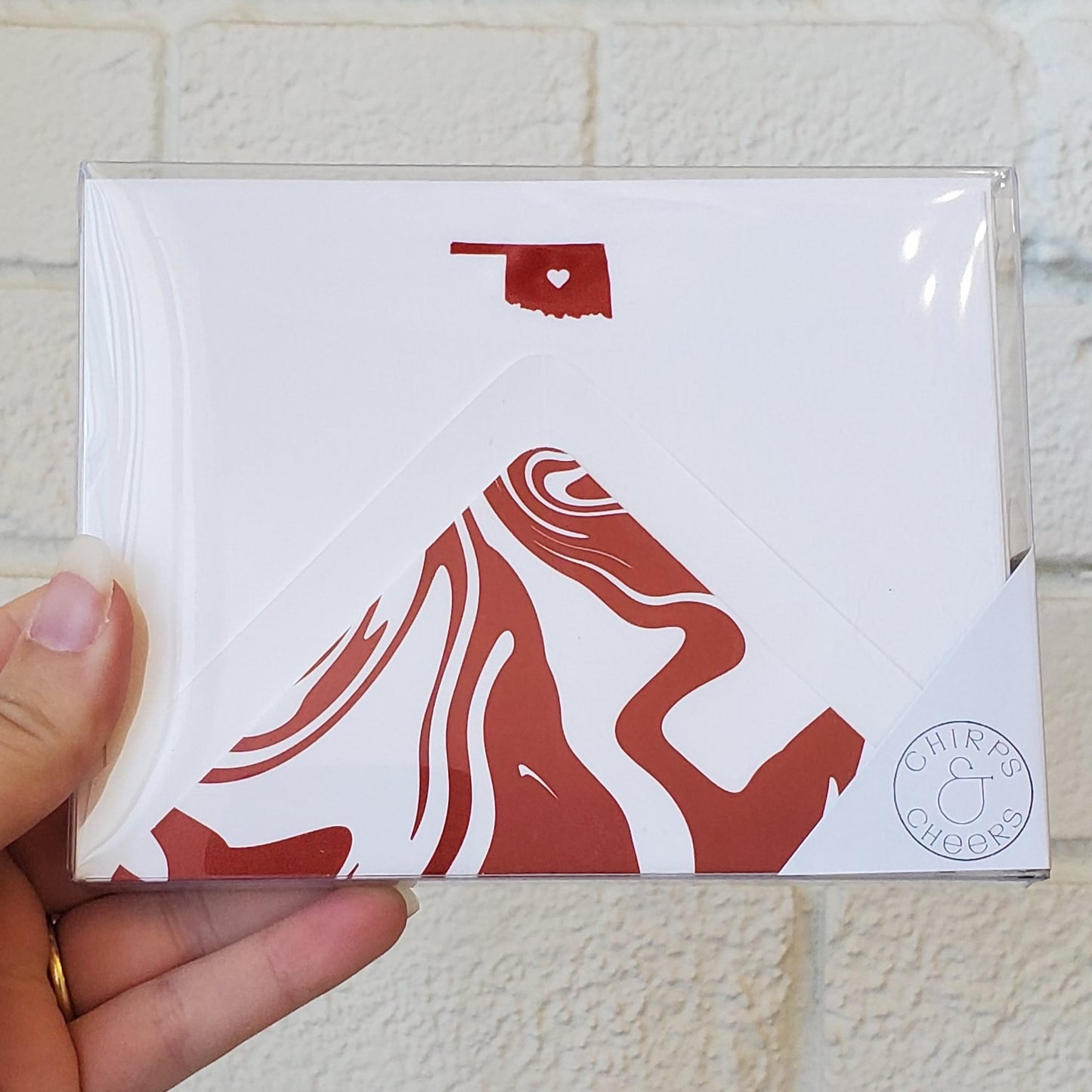 *NEW* Oklahoma Red (OU) Foil Flat Notecard Set