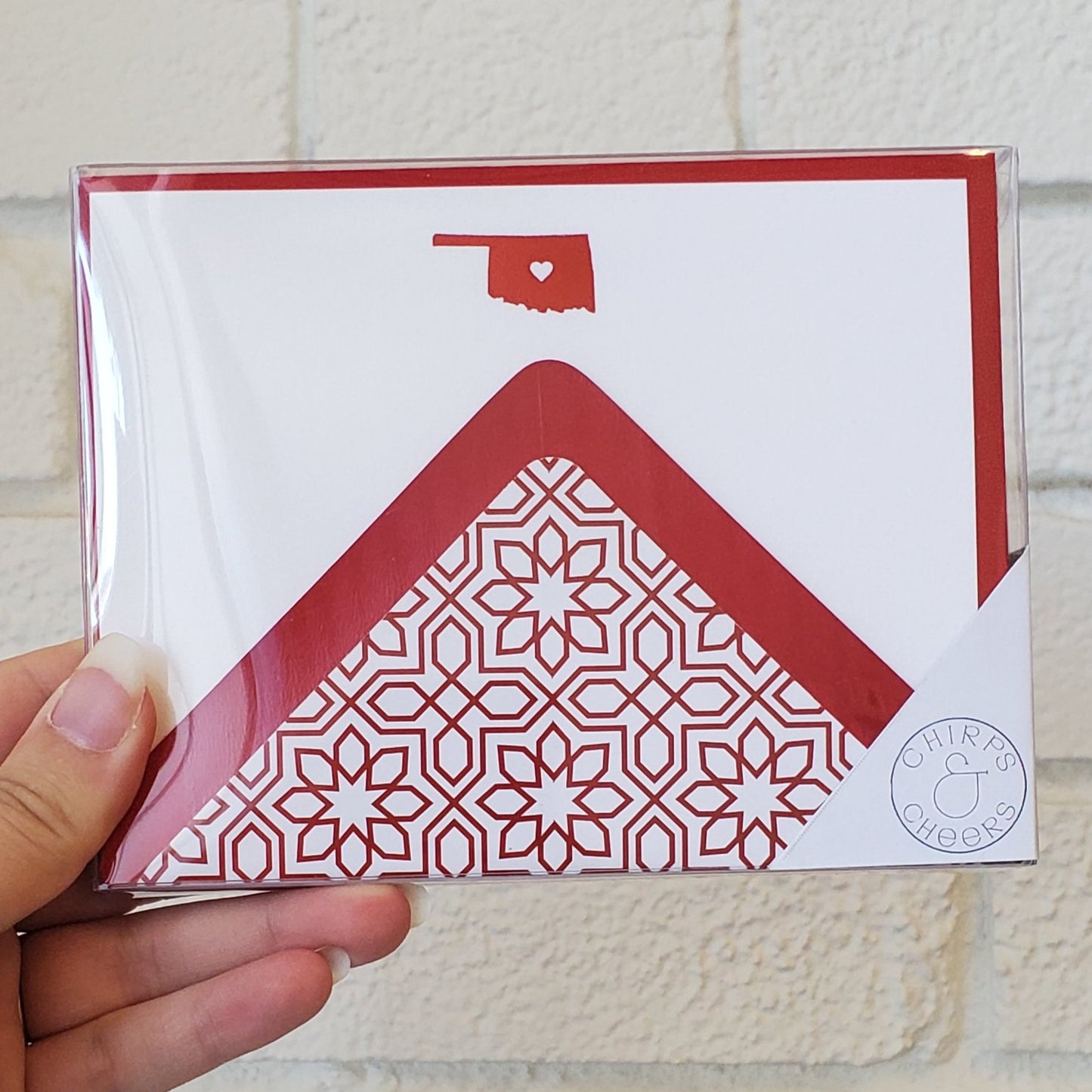 *NEW* Oklahoma Red (OU) Foil Flat Notecard Set