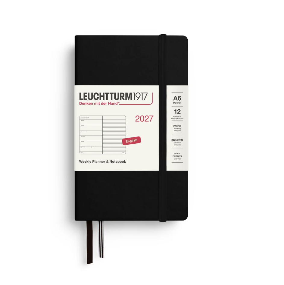 2027 Weekly Planner & Lined Notebook - HARDCOVER (A6)