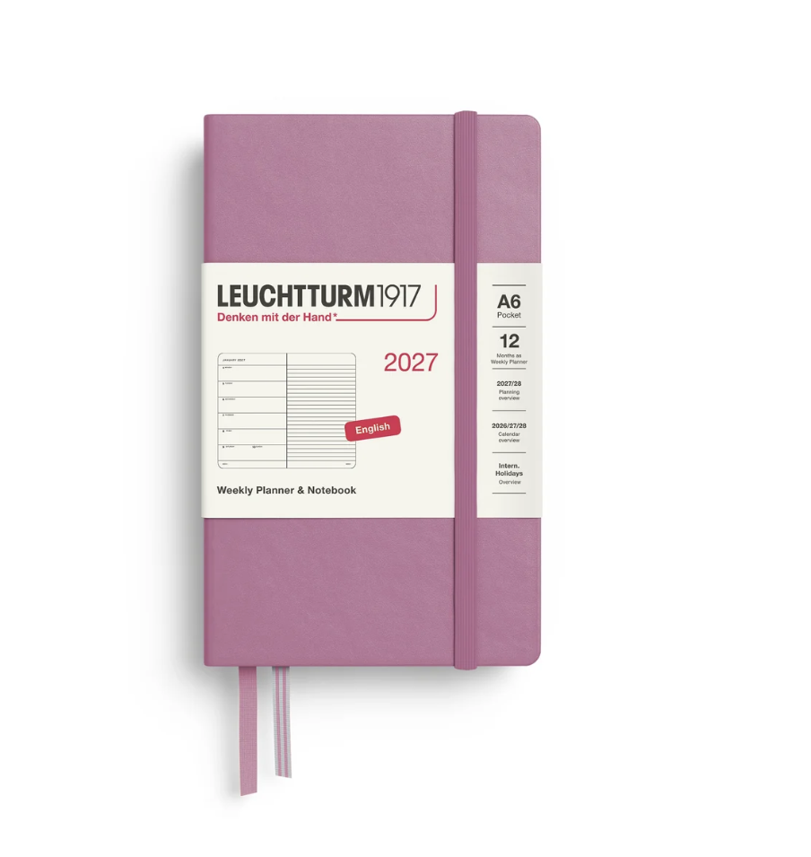 2027 Weekly Planner & Lined Notebook - HARDCOVER (A6)