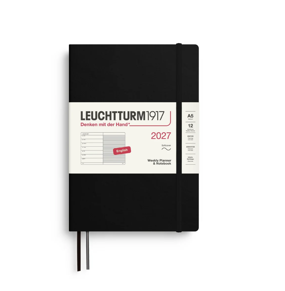 2027 Weekly Planner & Lined Notebook - SOFTCOVER (A5) - leuch