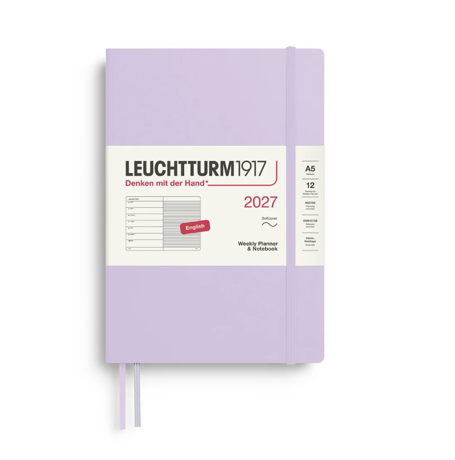 2027 Weekly Planner & Lined Notebook - SOFTCOVER (A5) - leuch