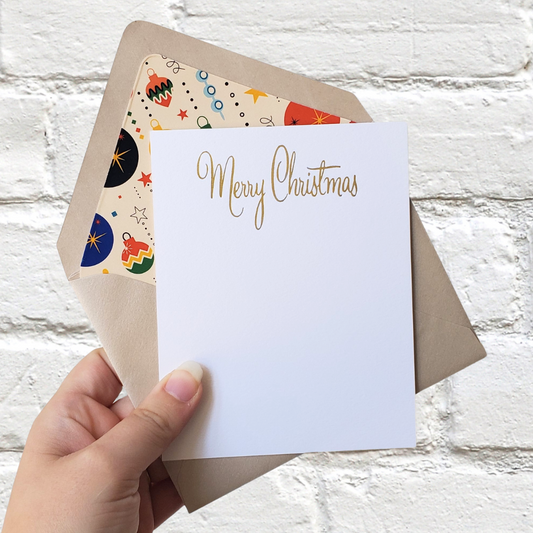 Retro Christmas Nostalgia - Foil Flat Notecard Set