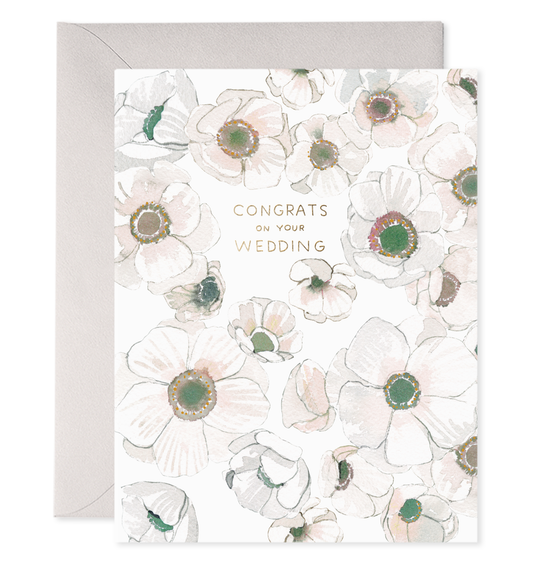 E. Frances Paper - White Flower Wedding Greeting Card