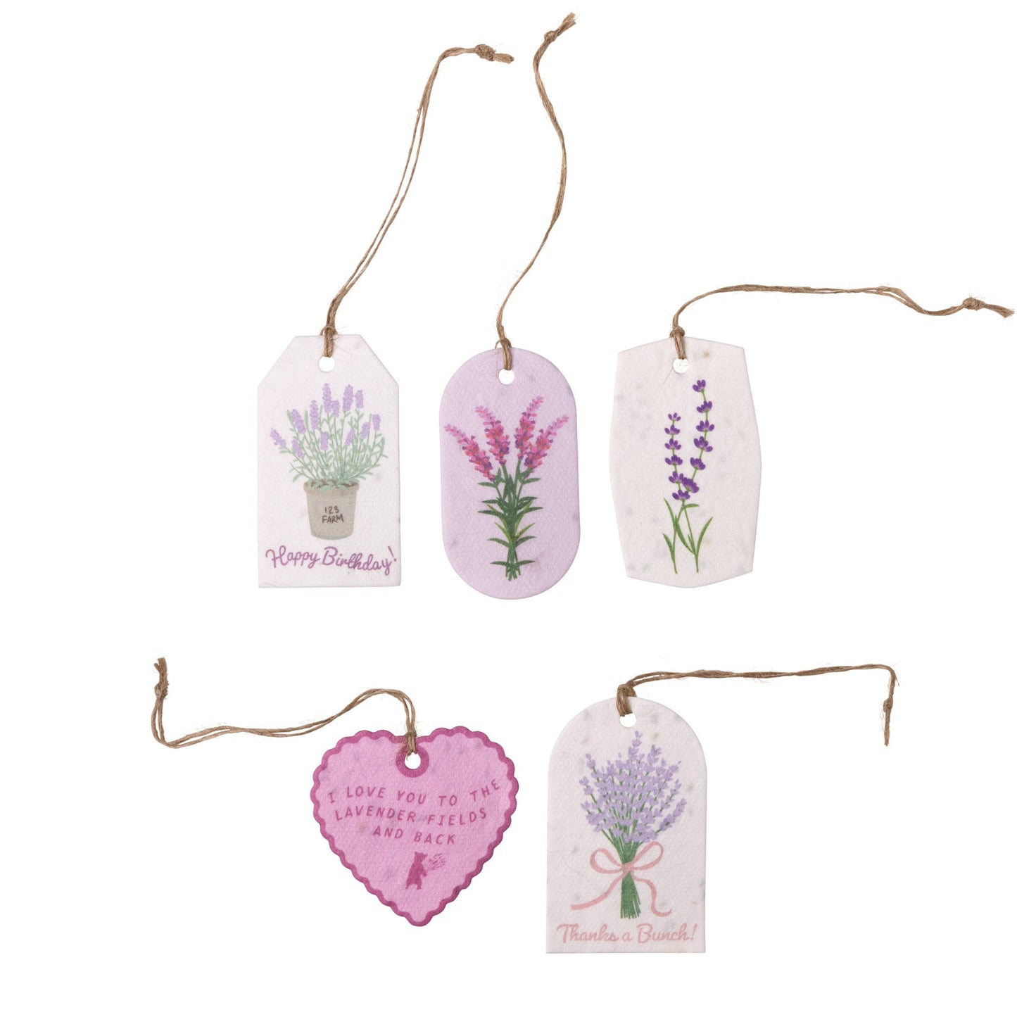 Plantable Seed Gift Tags - Lavender, Set of 5
