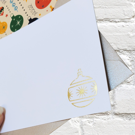 Ornament Nostalgia - Foil Flat Notecard Set