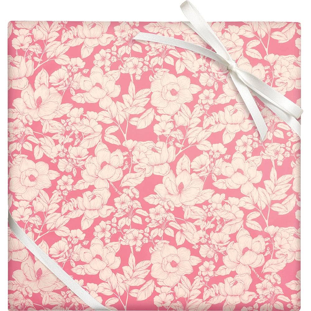 Pink Floral - Stone Wrapping Paper Roll