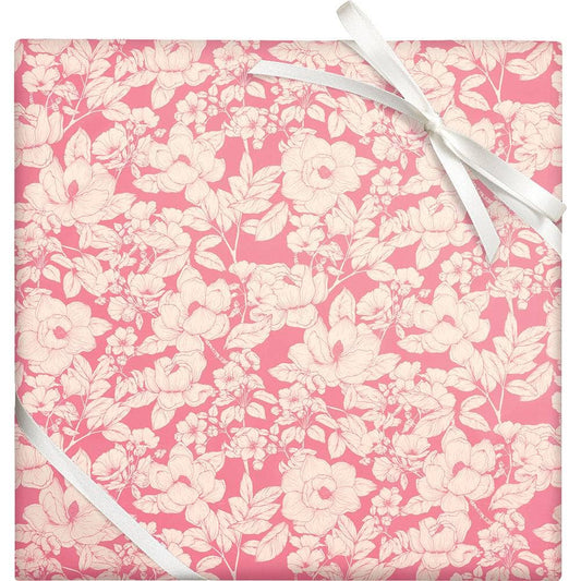 Pink Floral - Stone Wrapping Paper Roll