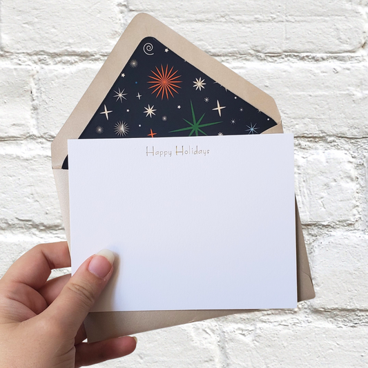 Holiday Nostalgia - Foil Flat Notecard Set