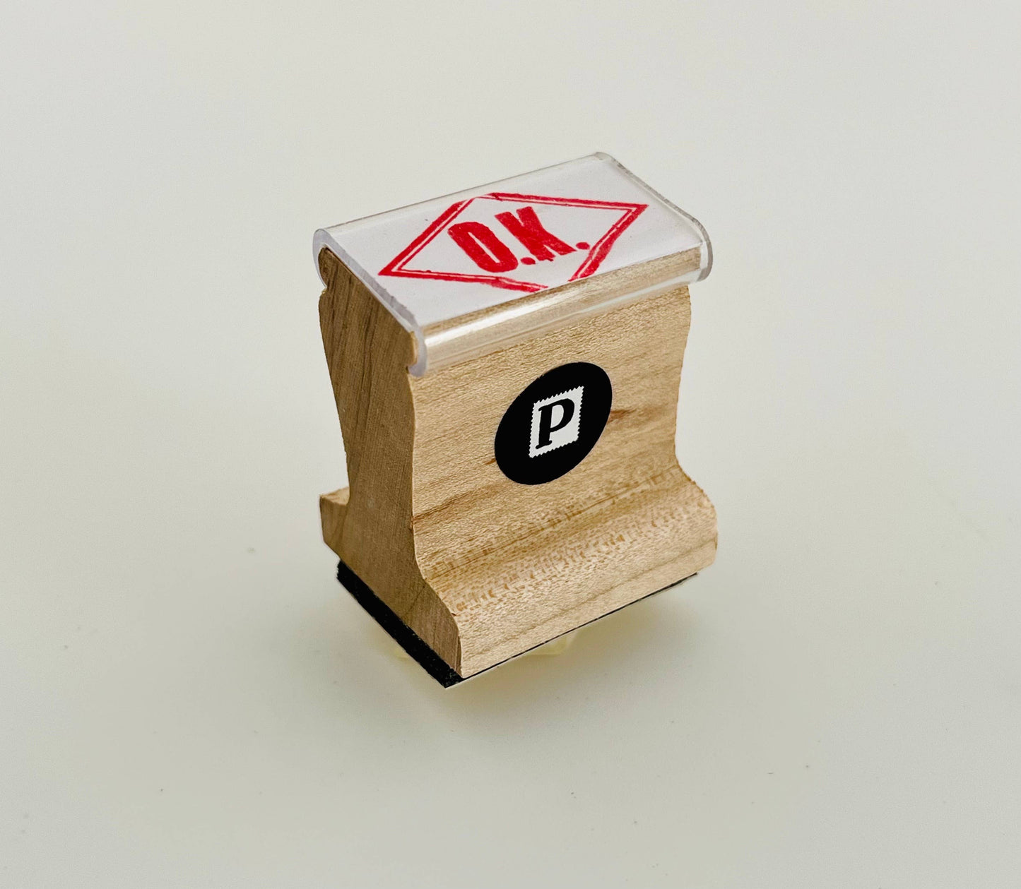 O.K. Diamond - Wooden Handle Rubber Stamp