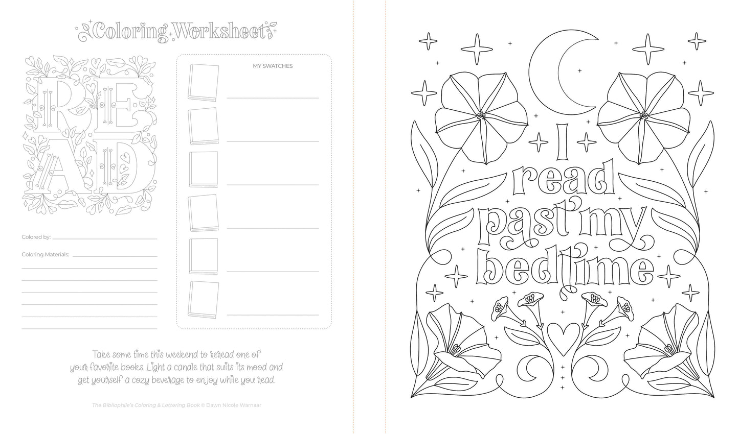 The Bibliophile's Coloring and Lettering Book