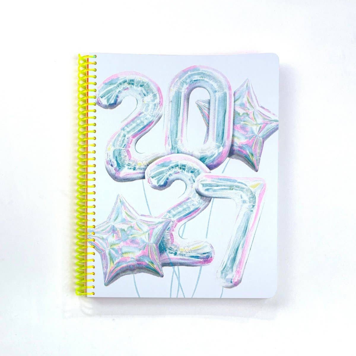 2027 Dated Planner - Riso Printed, 200+ Pages, Spiral Bound: Iridescent Balloons