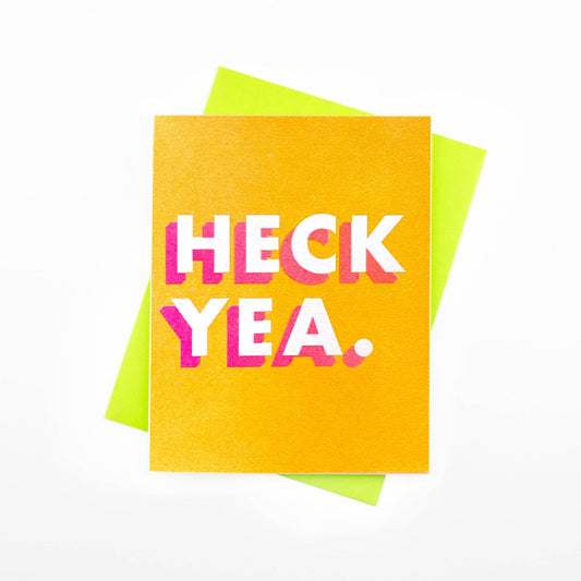 Next Chapter Studio - "Heck Yea." - Risograph Greeting Card