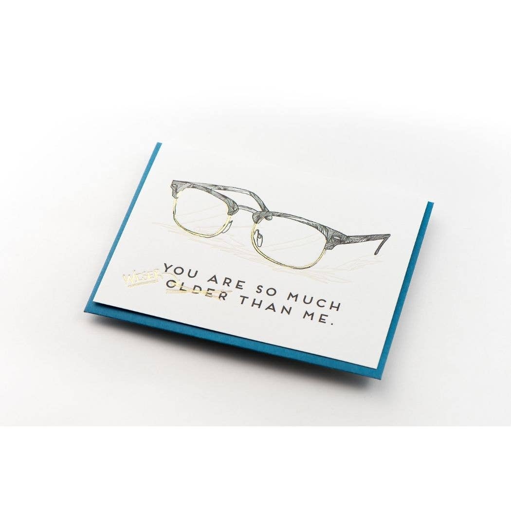 Porchlight Press Letterpress - Older and Wiser Card
