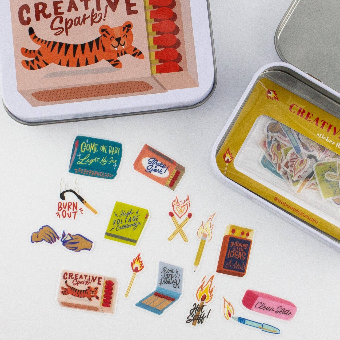 Creative Spark Matches - Washi Flake and Trinket Tin