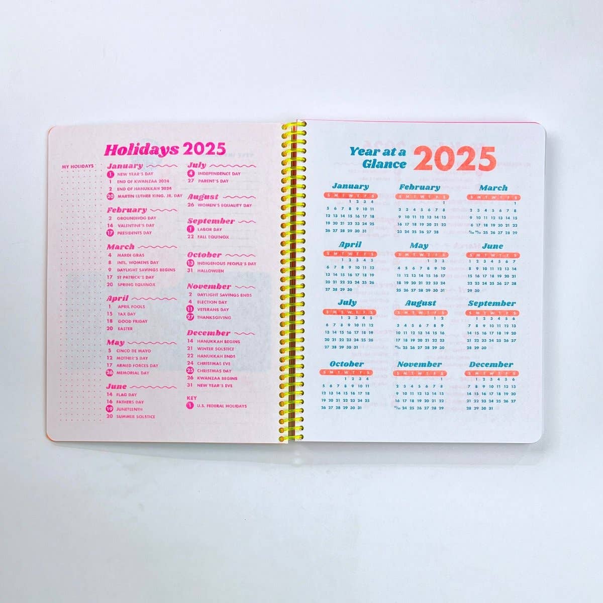 2027 Dated Planner - Riso Printed, 200+ Pages, Spiral Bound: Iridescent Balloons