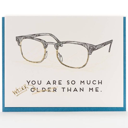 Porchlight Press Letterpress - Older and Wiser Card
