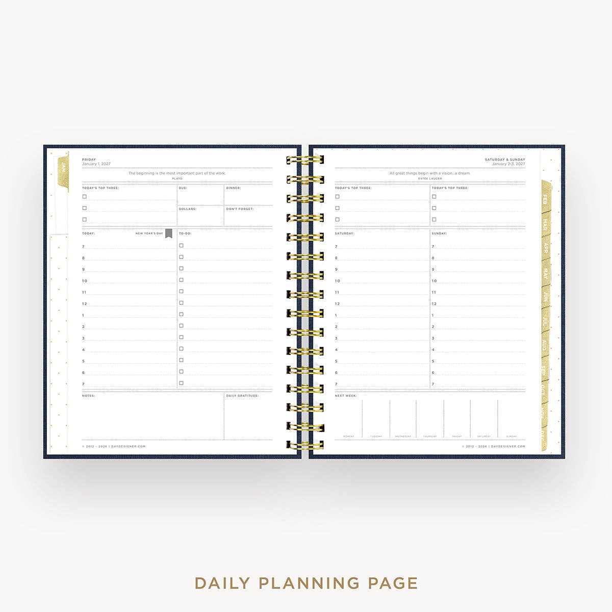 2027 Mini Daily Planner: Navy Bookcloth