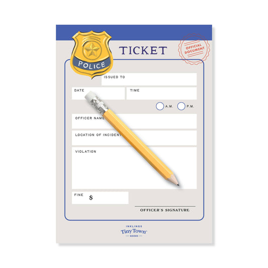Inklings Paperie - Play Notepad - Police Ticket