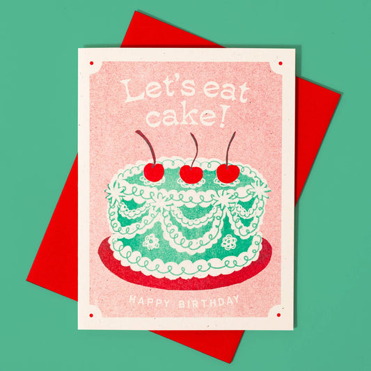 Bromstad Printing Co. - Let's Eat Cake - Risograph Birthday Card