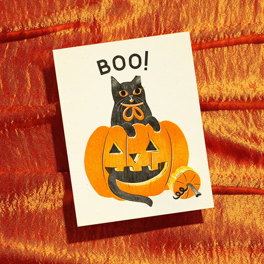 Bromstad Printing Co. - Boo! - Risograph Halloween Card