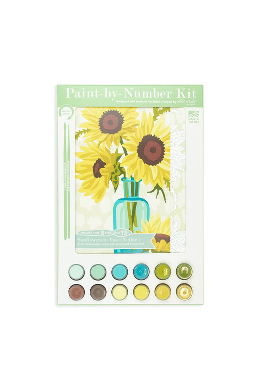 Elle Crée (She Creates) - Sunflowers in Vase (Yellow) Paint-by-Number Kit