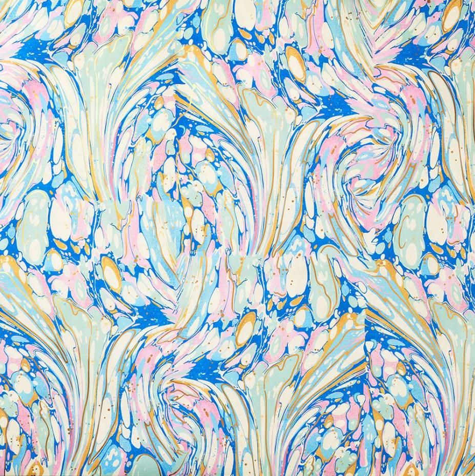 Pink and Blue Marble - Stone Wrapping Paper Roll