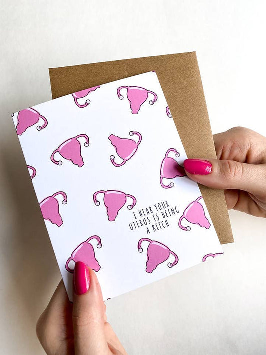 Five Dot Post - Funny Hysterectomy, Uterine Cancer Get Well Card For Chemo