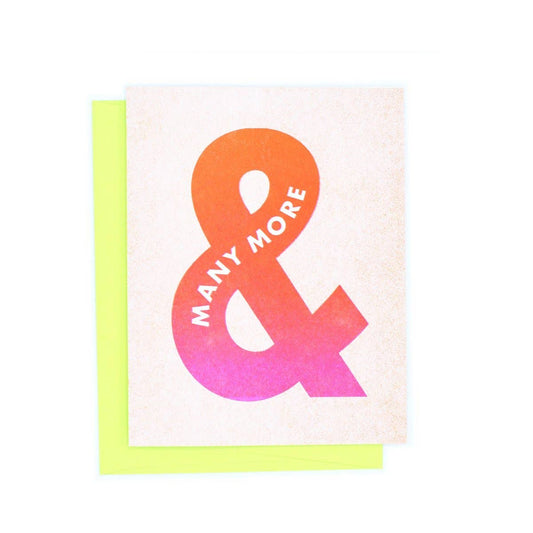 Next Chapter Studio - Punctuation "And Many More" Ampersand Happy Birthday Risograph Greetings Card