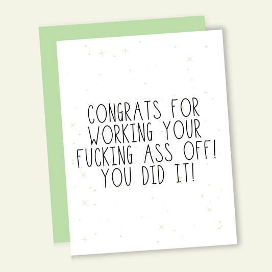 That’s So Andrew - Working Your  Ass Off Funny Congrats Greeting  Card
