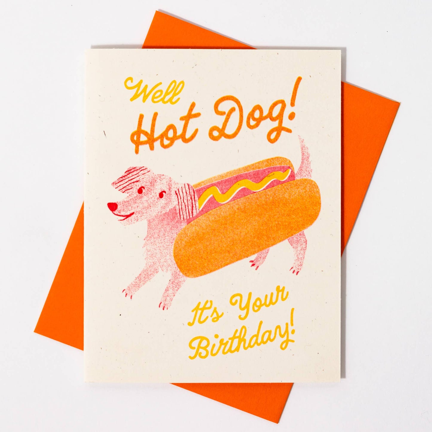 Bromstad Printing Co. - Hot Dog - Risograph Birthday Card