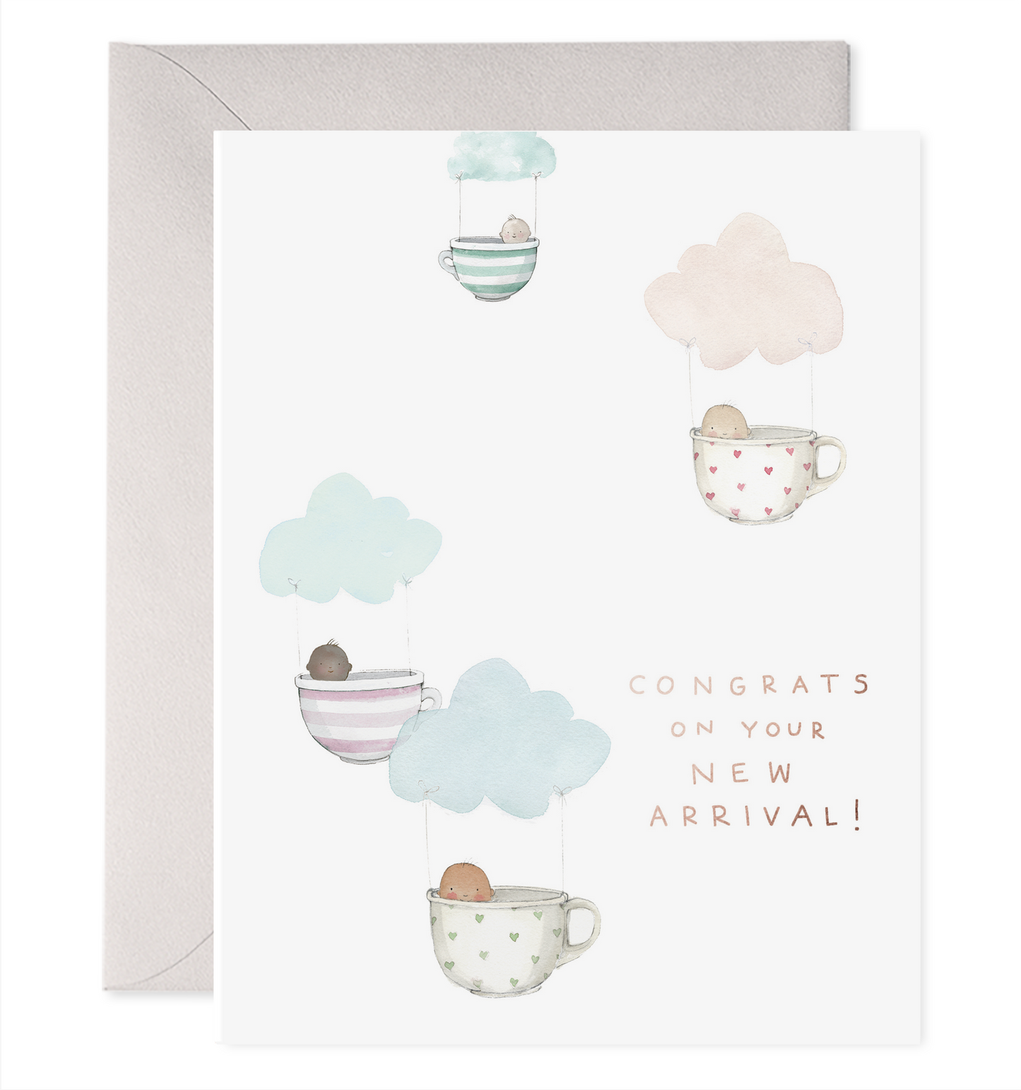 E. Frances Paper - Teacup Babies | New Baby Shower Greeting Card