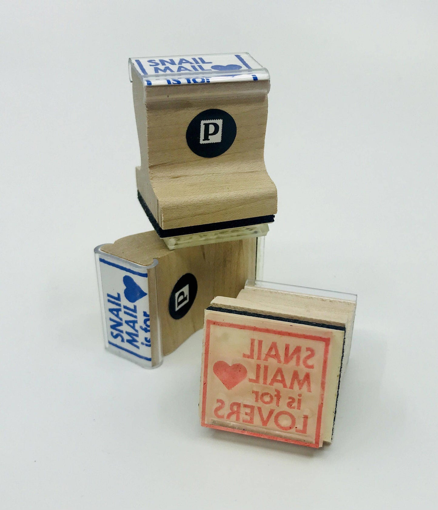Snail Mail is for Lovers - Wooden Handle Rubber Stamp