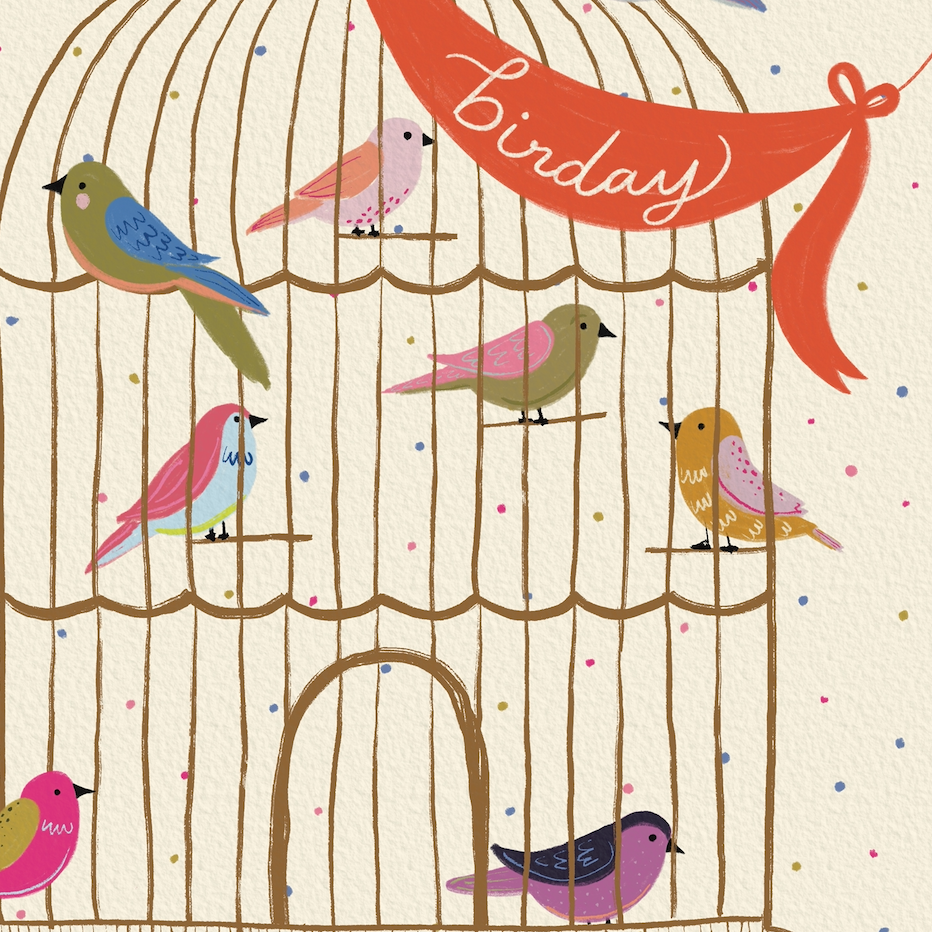 Happy Birday - Bird Birthday Card