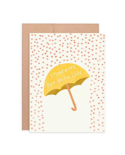Showered With Love  - Baby or Wedding Shower Greeting Card