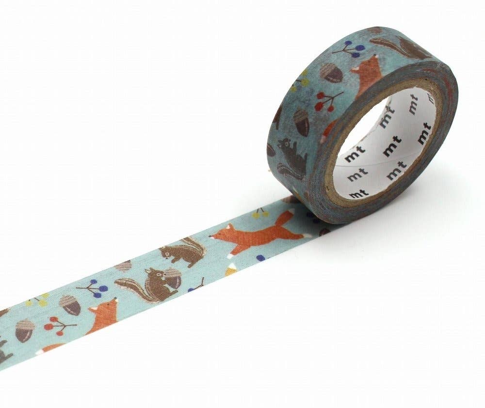 Fox And Squirrel Embroidery - Washi Tape