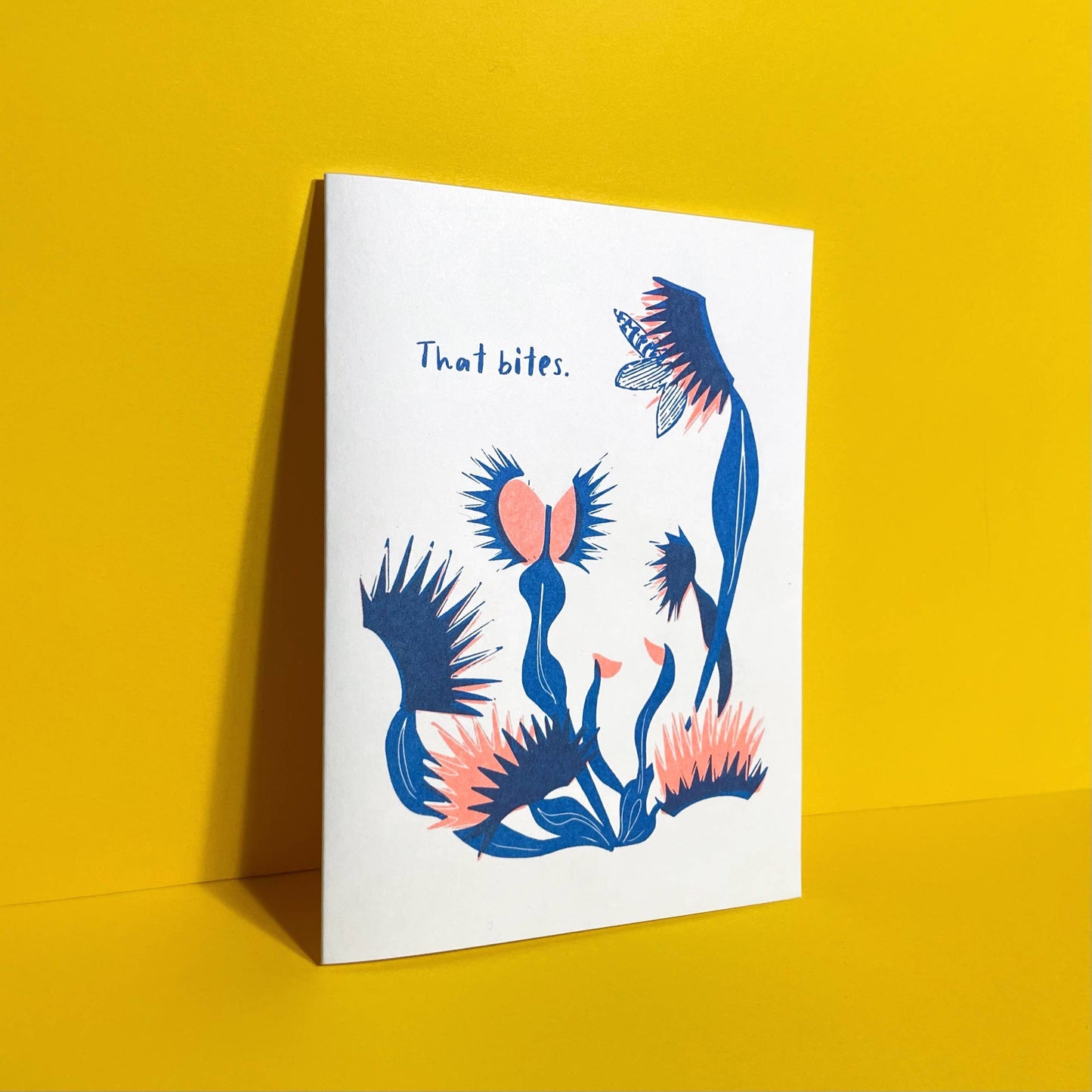 Pier Six Press - That Bites Venus Fly trap - Fun Risograph Card