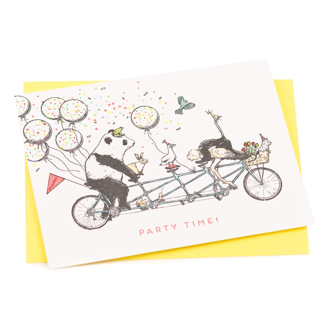 Porchlight Press Letterpress - Tandem Bike Party Card