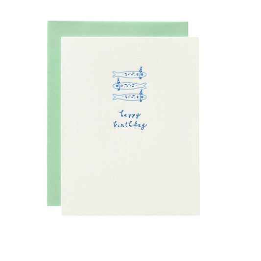 Sardine Birthday - Letterpress Greeting Card