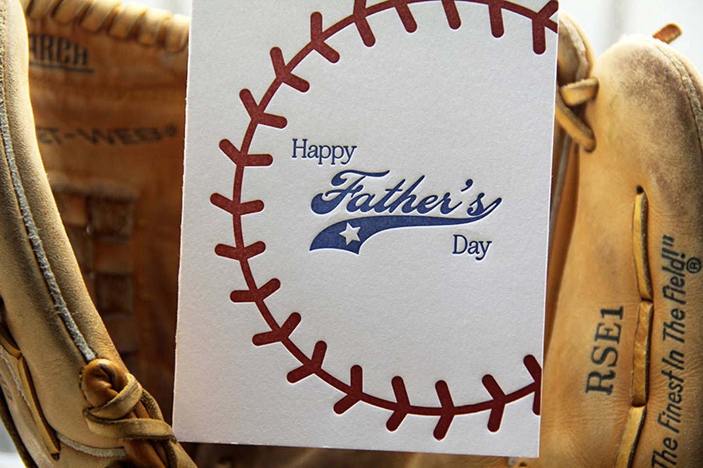 Baseball Dad Letterpress Card - Father's Day