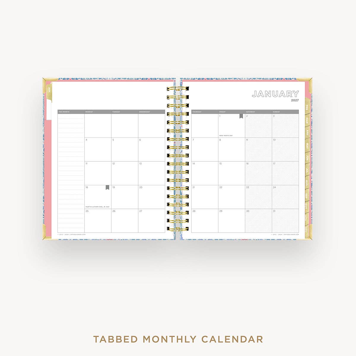 2027 Daily Planner: Olivia Damask