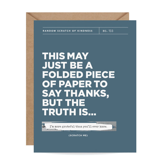 Inklings Paperie - Scratch-off Card - Folded Piece of Paper - Thank You