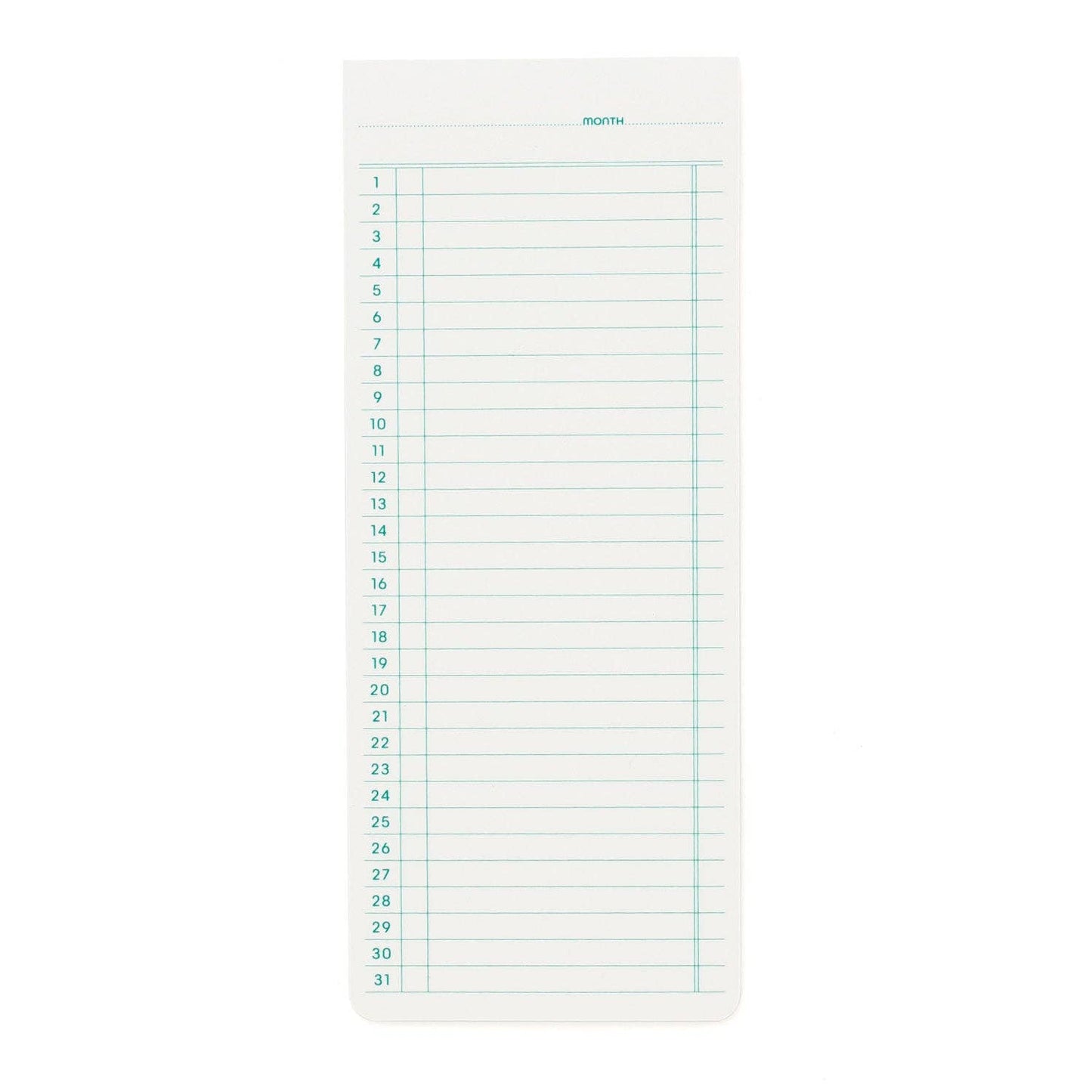 Sticky Memo Pad Monthly - White