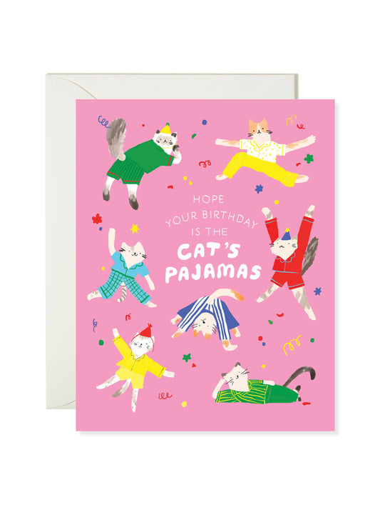 Cat's Pajamas - Birthday Greeting Card