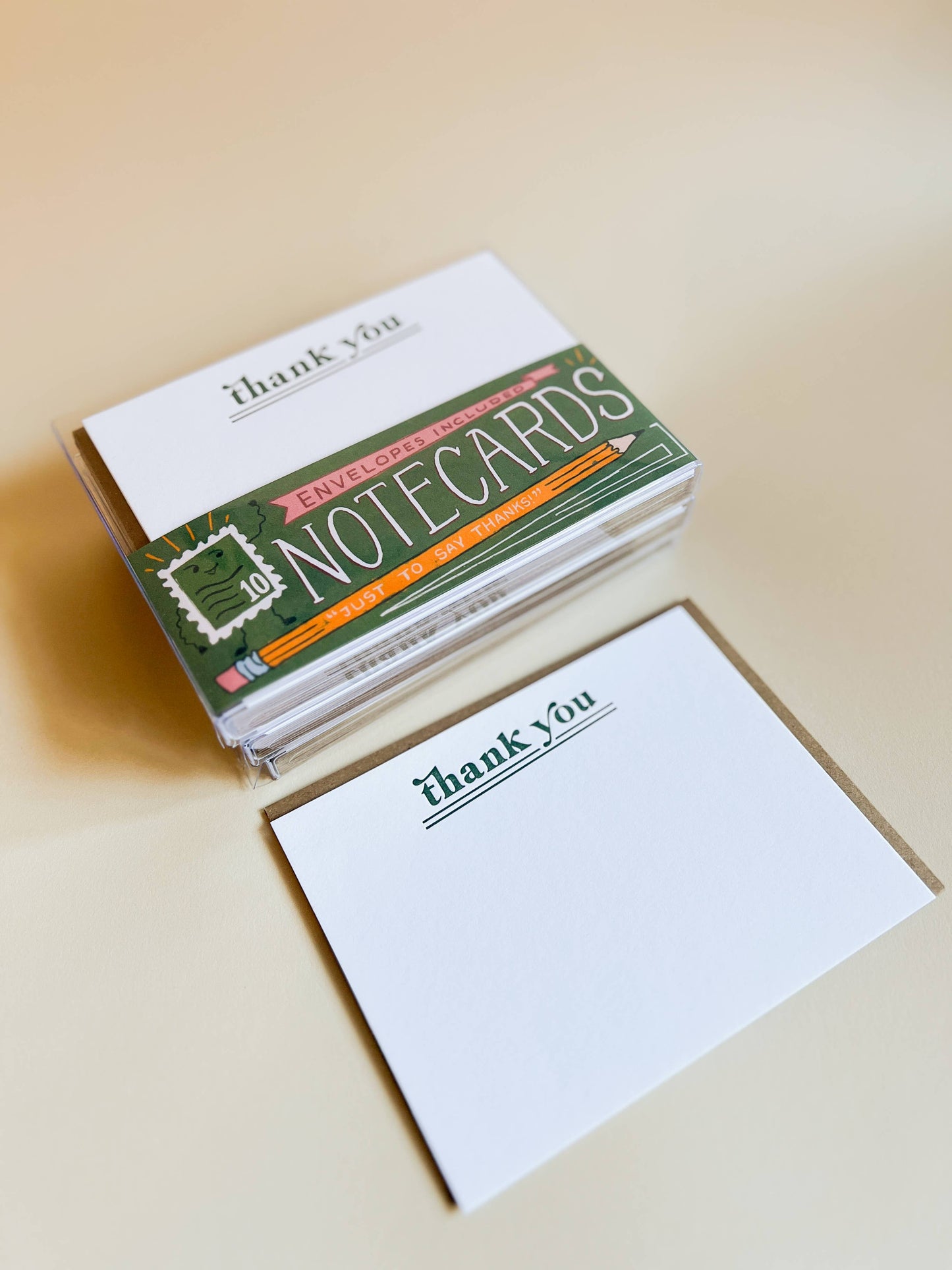 Thank You Green Notecard - Set of 10