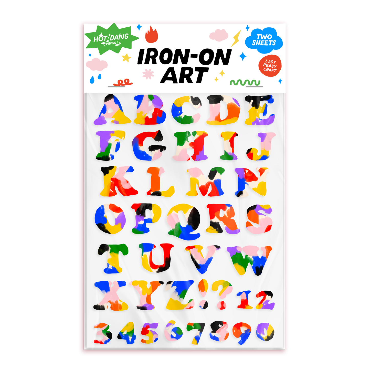 Wonky Alphabet Rainbow - Iron-On Art Sheet Set