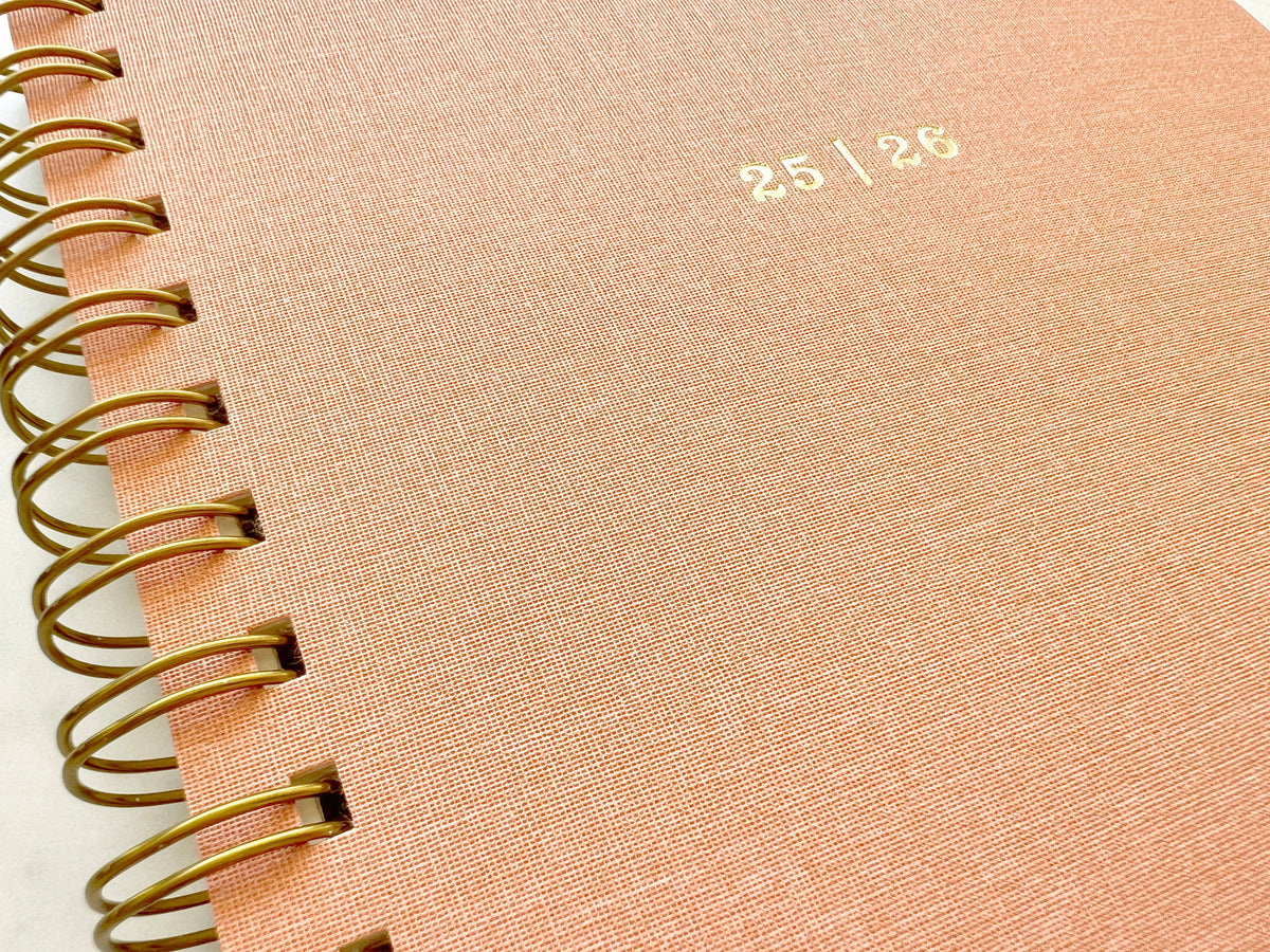 12-Month Planner, Peach Bookcloth: Jan-Dec 2027